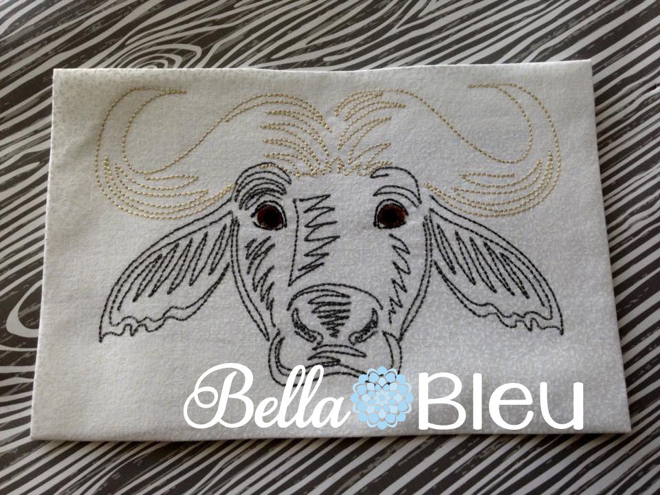 Water Buffalo machine embroidery design