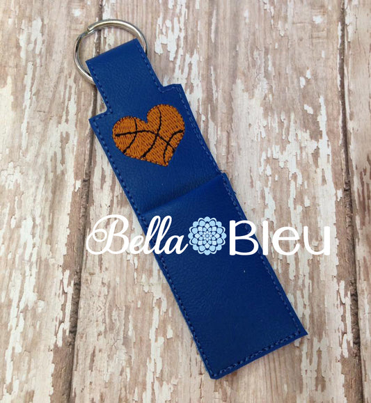 ITH In the hoop heart basketball chapstick holder machine embroidery design