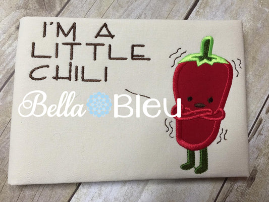 Little Chili Funny Saying Machine Embroidery Applique Design