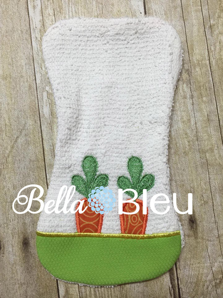 ITH In The hoop Baby Burp with Carrot Design Machine Embroidery Design