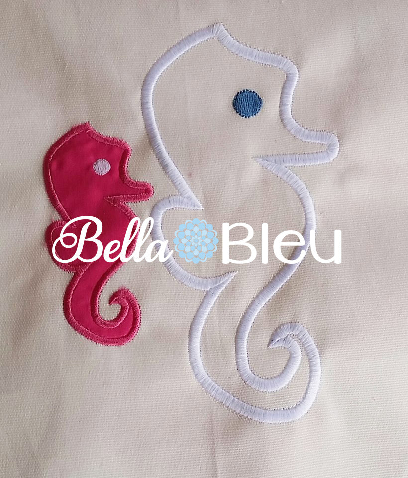 Nautical Sea life Seahorse Embroidery Applique Design