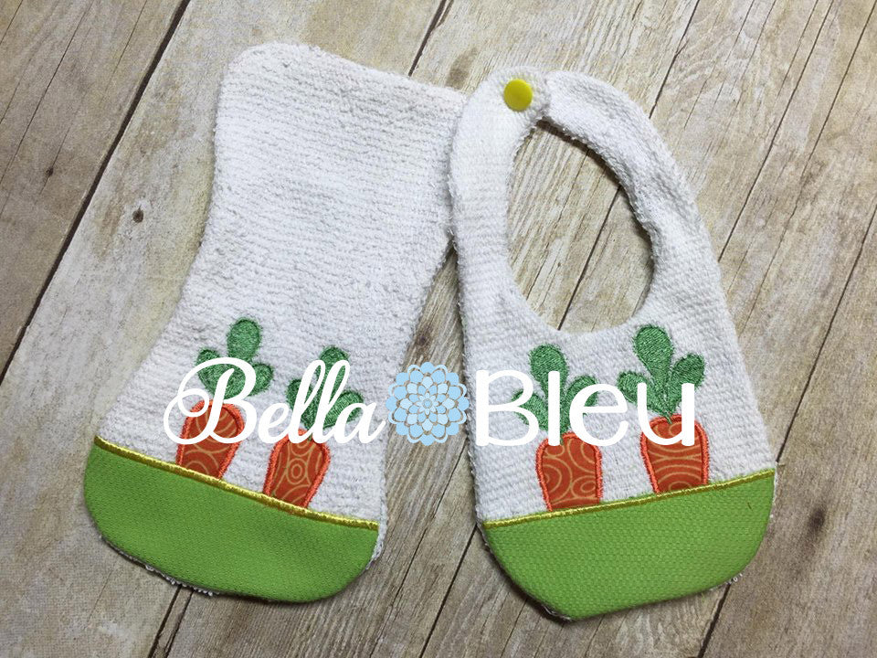 ITH In The hoop Baby Burp with Carrot Design Machine Embroidery Design