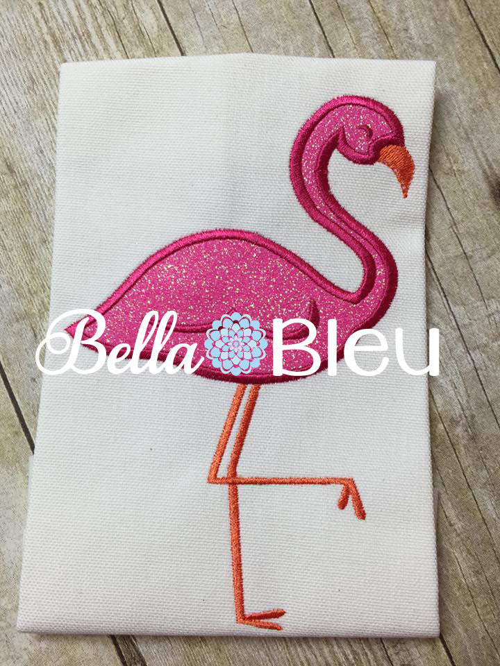 Pink Flamingo Machine Applique Embroidery Design