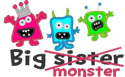 Big Sister Monster Applique