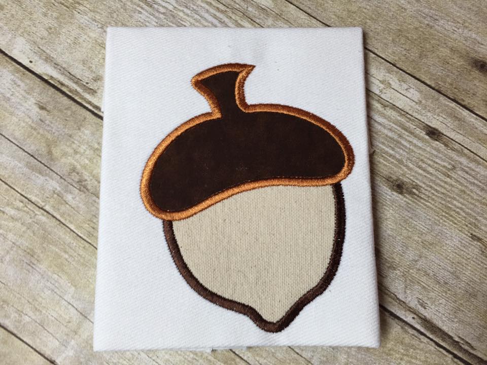 Fall Acorn machine Embroidery Design 5x5