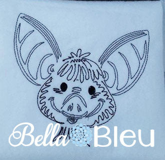 Colorwork Redwork Adorable Halloween Bat Machine Embroidery Design