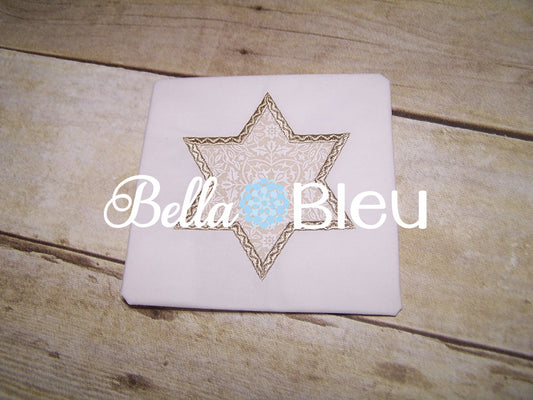 Hanukkah Embroidery Design, Star of David Applique Embroidery Design, Chanukkah Applique Embroidery Design