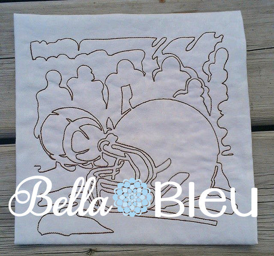 Football Helmet Quilting Redwork Machine Embroidery Design