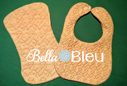 ITH In The hoop Baby Burp with Ribbon Awareness Quilting Stipple Pattern Machine Embroidery Design