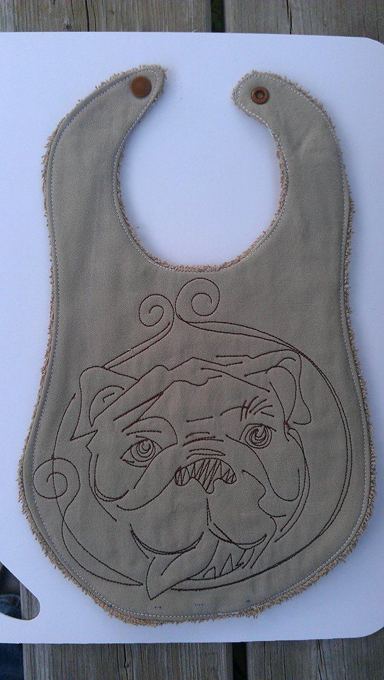 Bulldog Quick stitch redwork machine embroidery design