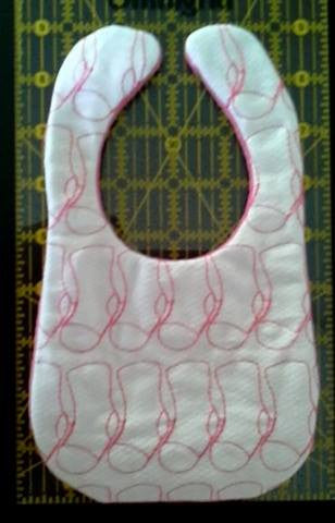 ITH In The hoop Baby Bib with Baby Socks Quilting Stipple Pattern Machine Embroidery Design 5 sizes
