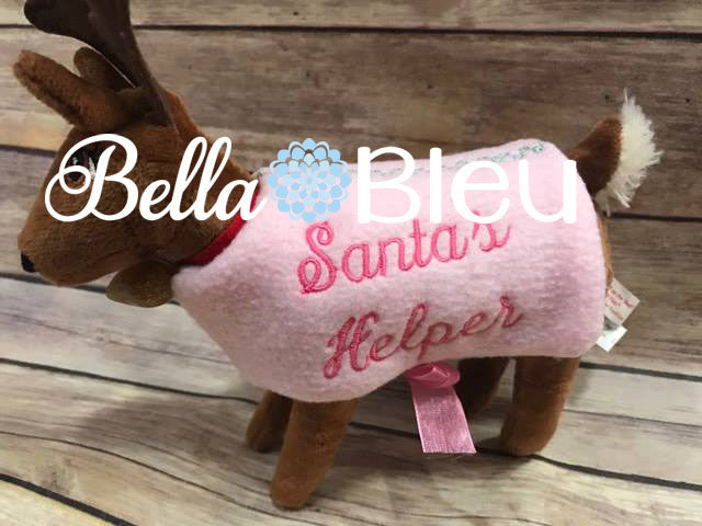 ITH Elf Reindeer Santa's Helper jacket Blanket machine embroidery design