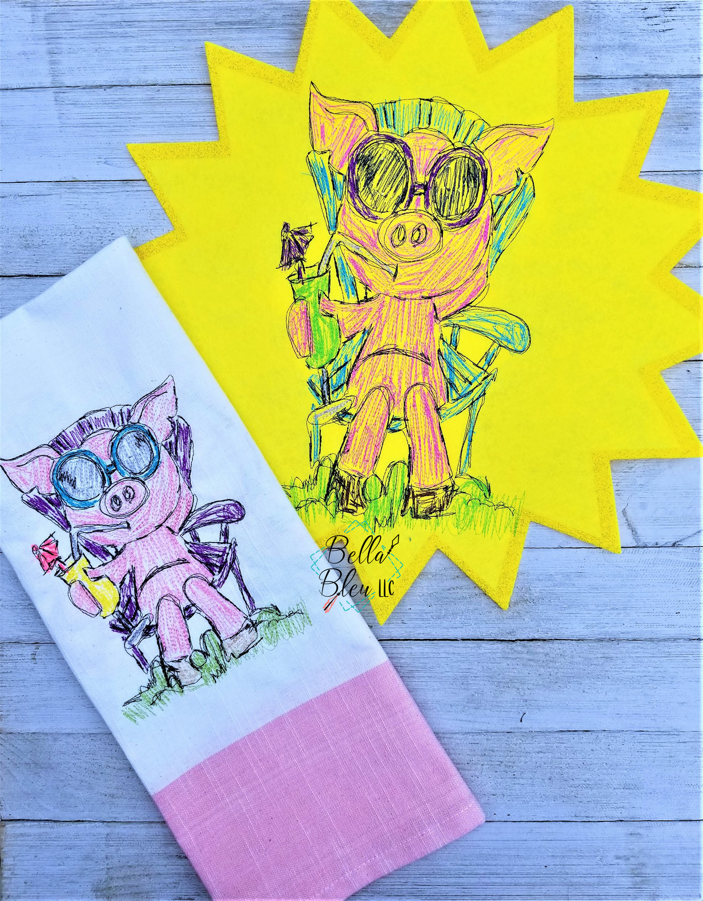 Pig in Sunglasses Scribble
