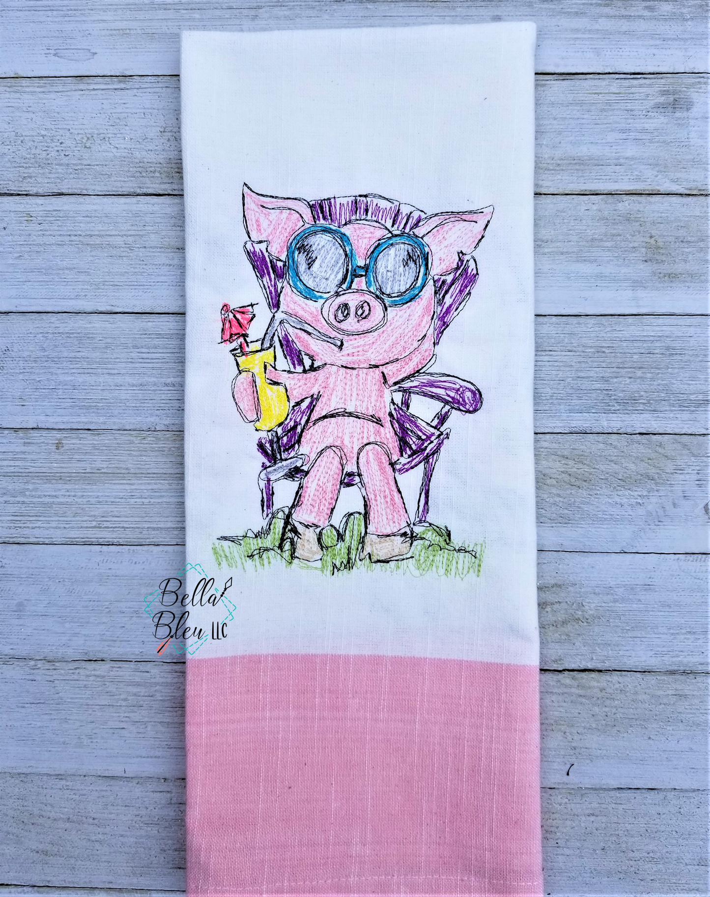 Pig in Sunglasses Scribble