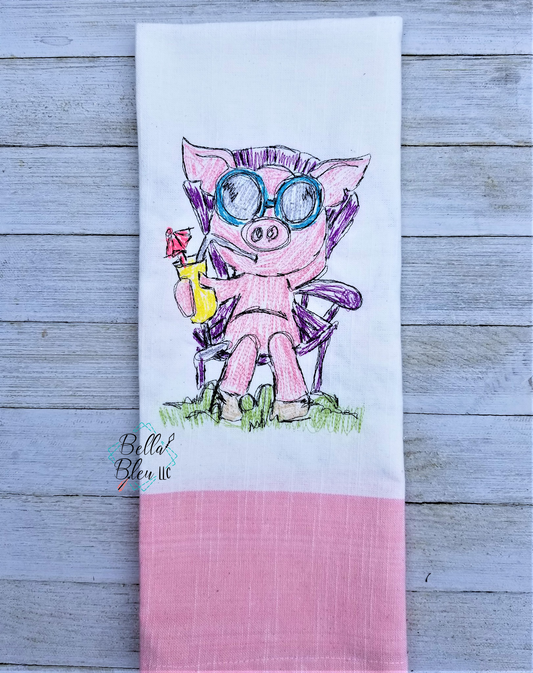 Pig in Sunglasses Scribble
