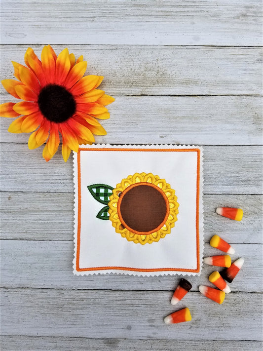 Sunflower Monogram Frame Applique