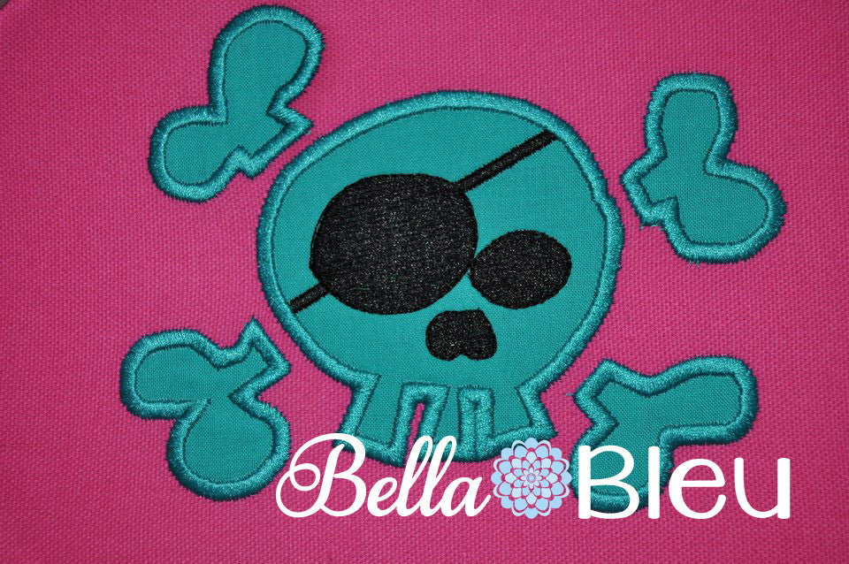 Pirates Skull and Crossbones Machine embroidery applique design