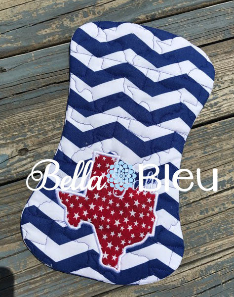 ITH In The hoop Baby Burp with State of Texas Quilting Stipple Pattern