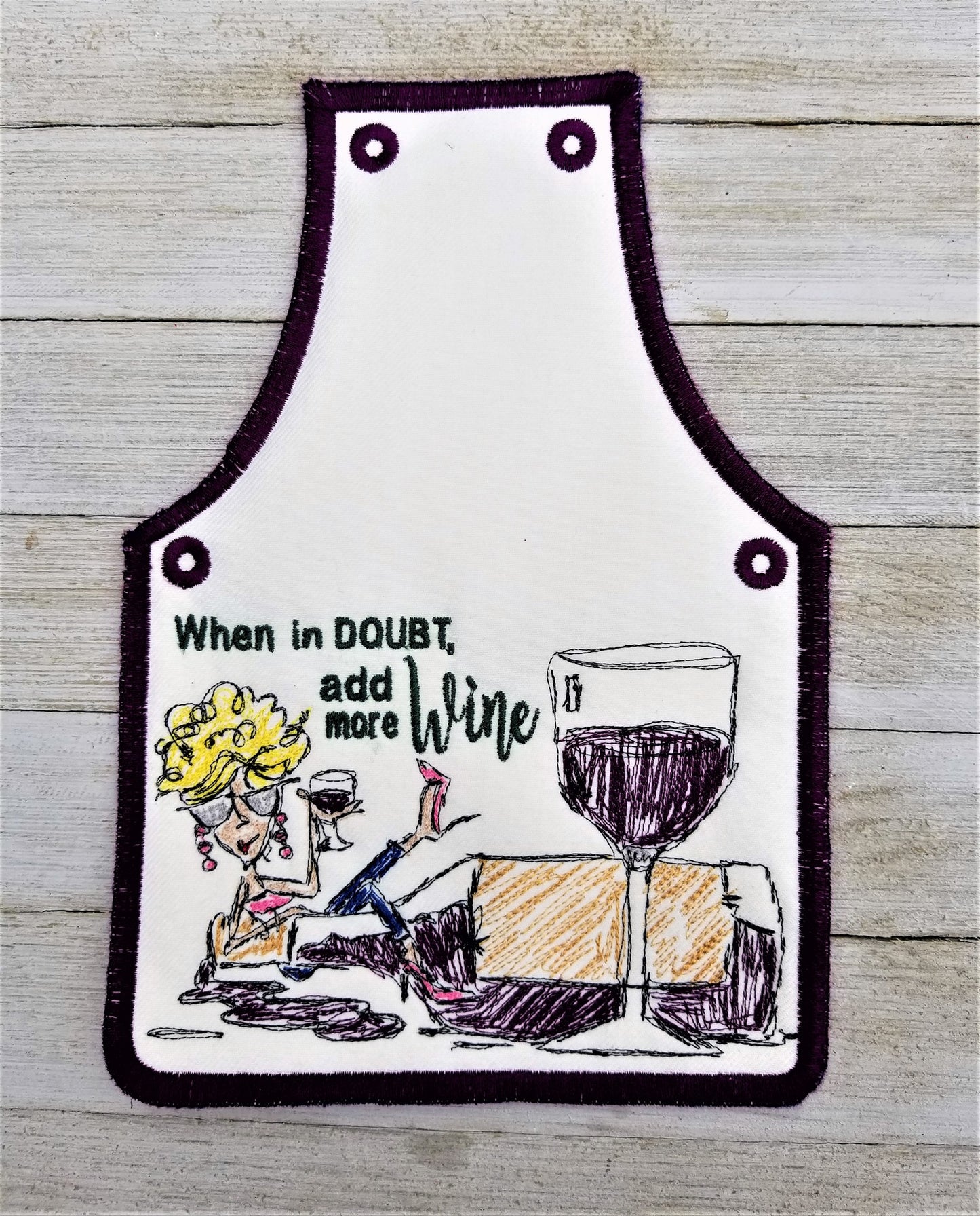 When in Doubt, add more wine Scribble design
