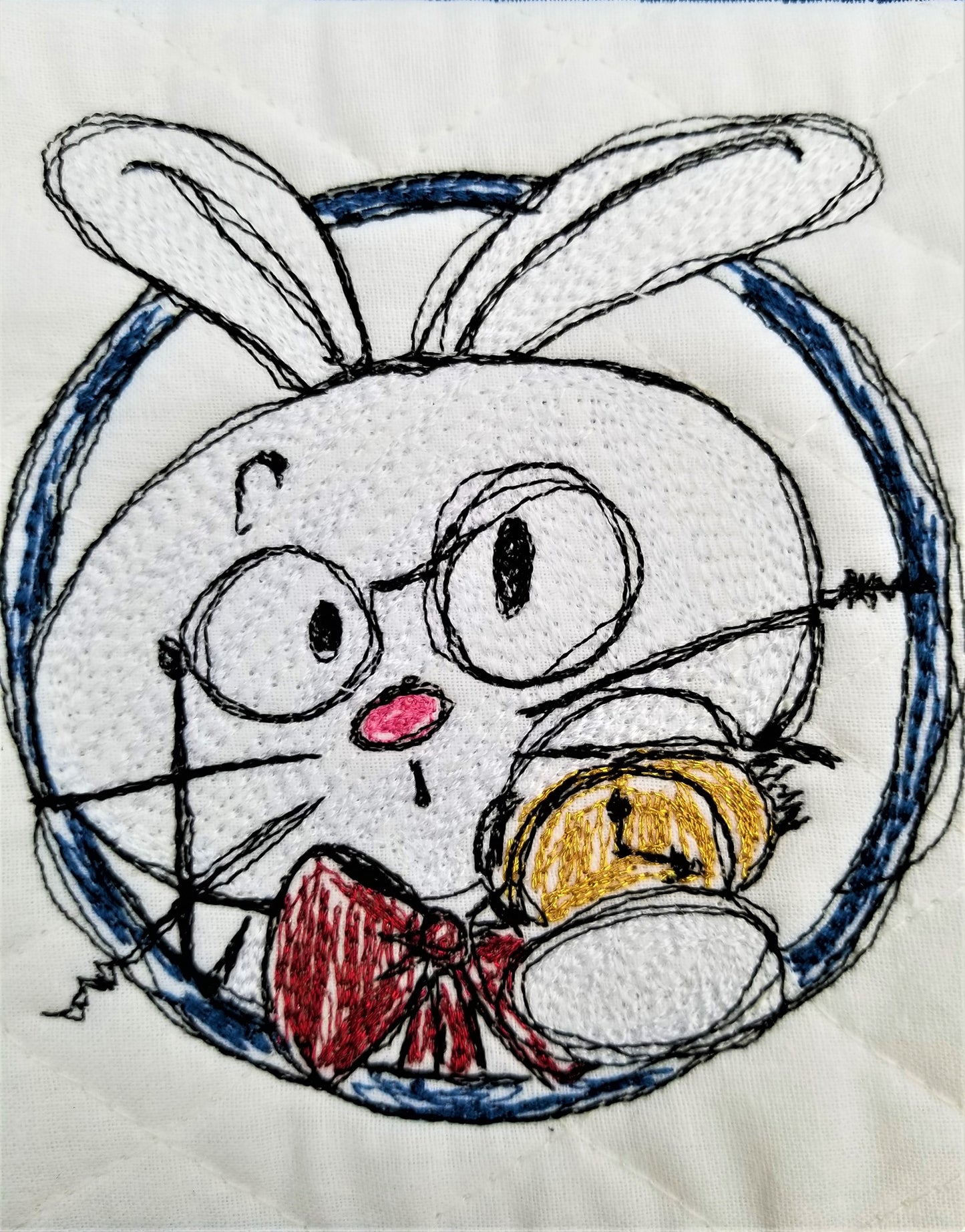 White Bunny Rabbit Scribble design