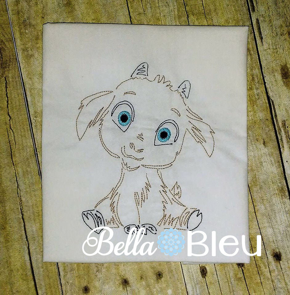 Billy goat Boy Farm Animal Colorwork Embroidery Redwork quick stitch machine embroidery design