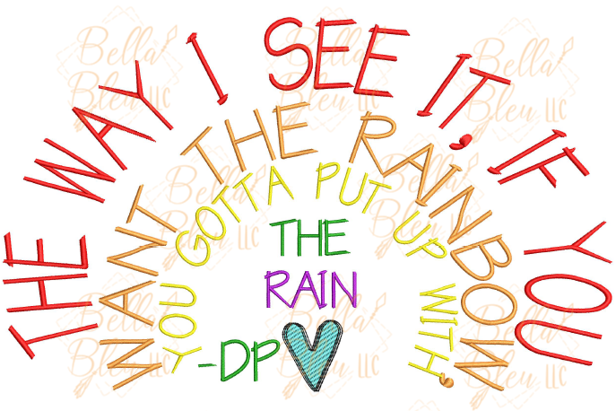 Rainbow Inspired Dolly Parton Quote Scribble Saying