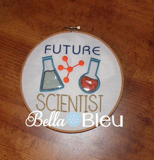 Back to School Future Scientist with Beekers Machine Embroidery Applique design