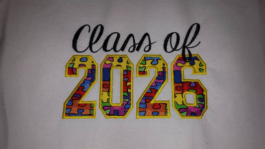 Class of 2026 Graduation School Machine Applique Embroidery Design