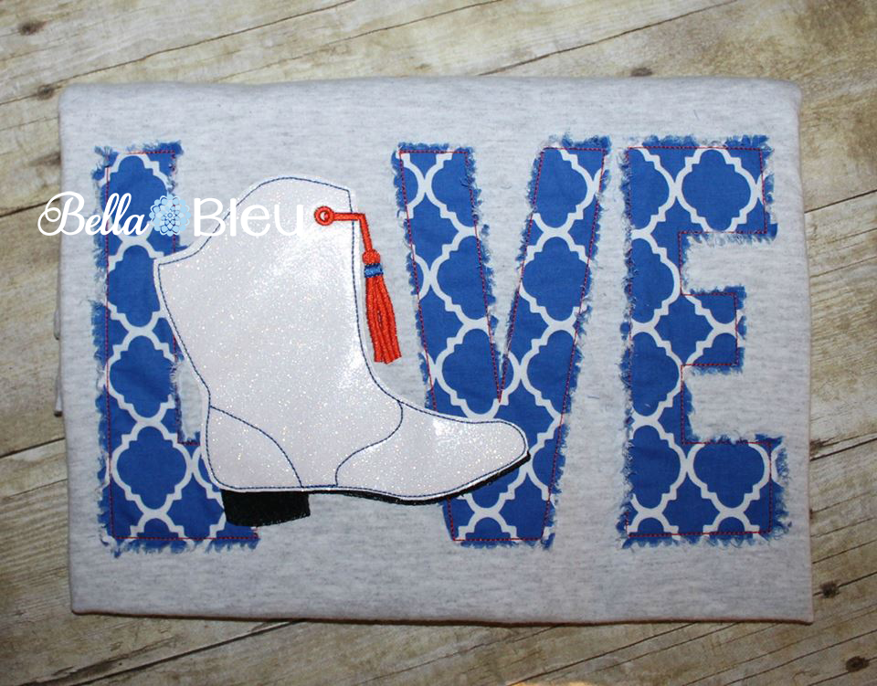 Raggy Love Drill Guard Boot Machine Embroidery bean stitch design