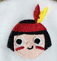 Mini Indians Mascot Machine embroidery design