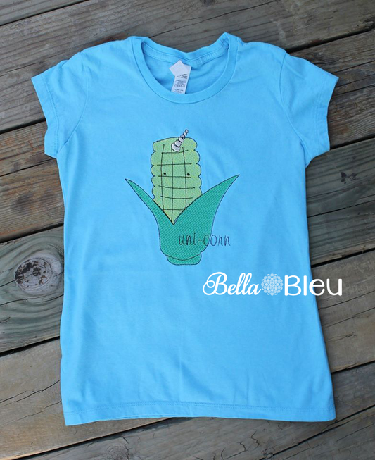 Sketchy Uni-Corn  Unicorn corn cob machine embroidery design