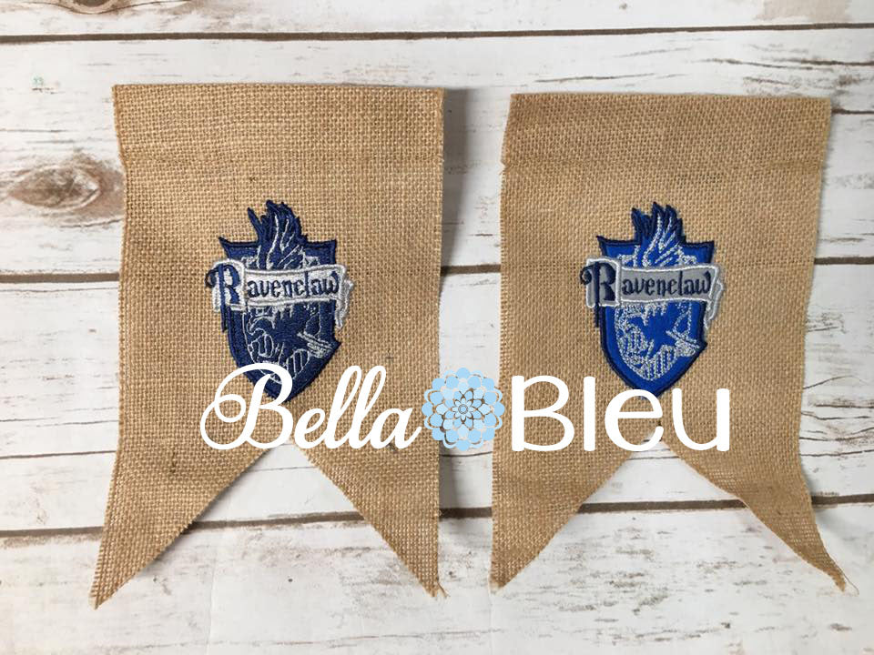 Inspired set of Harry Potter House Names Filled and Applique Machine Embroidery design