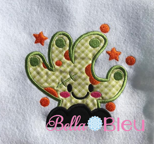Halloween Frankie Frankenstein Adorable Hand High Five Machine Applique Embroidery design