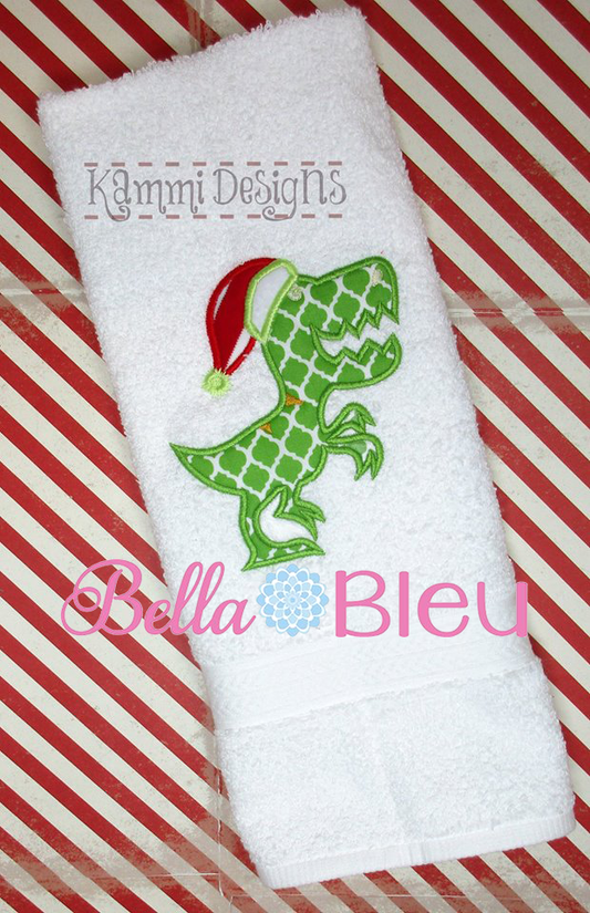 Christmas Santa Dinosaur Dino Machine Applique Embroidery Design