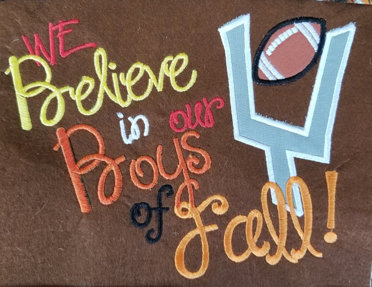 Boys of Fall Football Applique