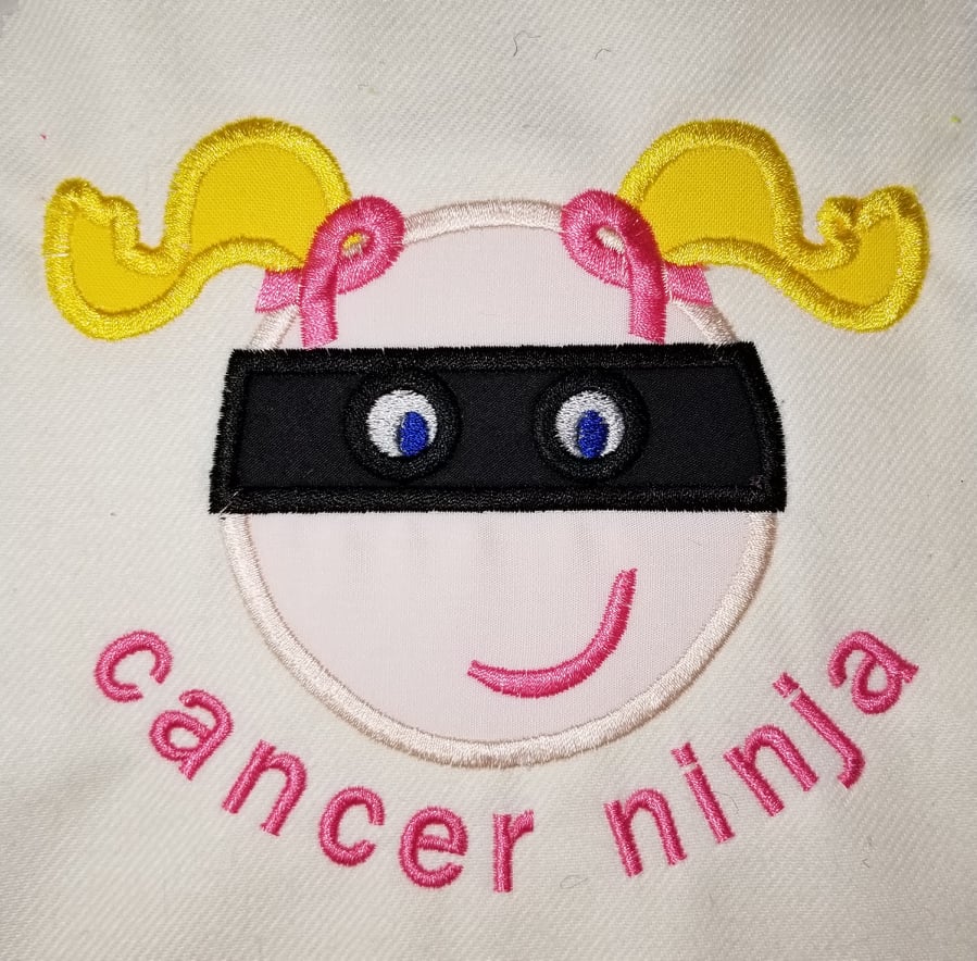Girl Cancer Ninja Applique