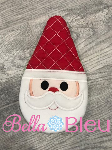 ITH In The Hoop Santa Claus Kitchen Potholder Oven Mitt Machine Embroidery Design