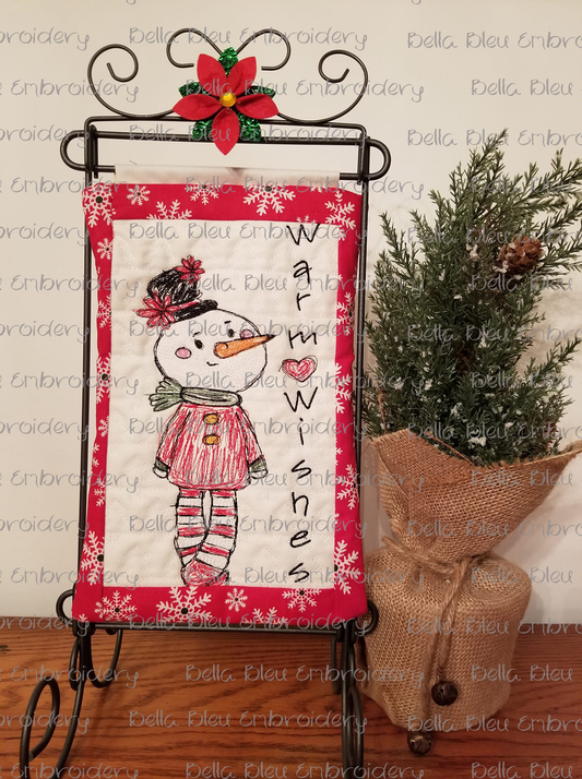 Snowman Warm Wishes Scribble