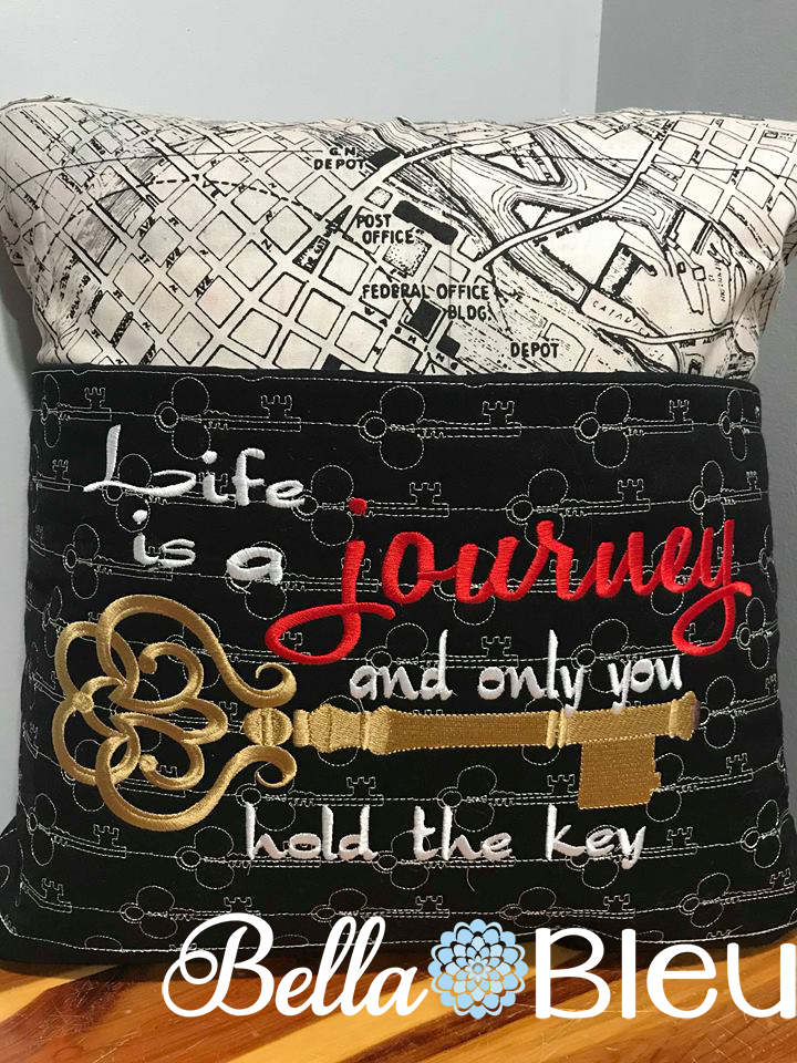 5x7 hoop Life Journey Key Motif