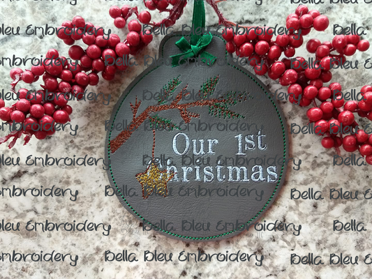 ITH Christmas Tree Branch and Star Scribble Ornament