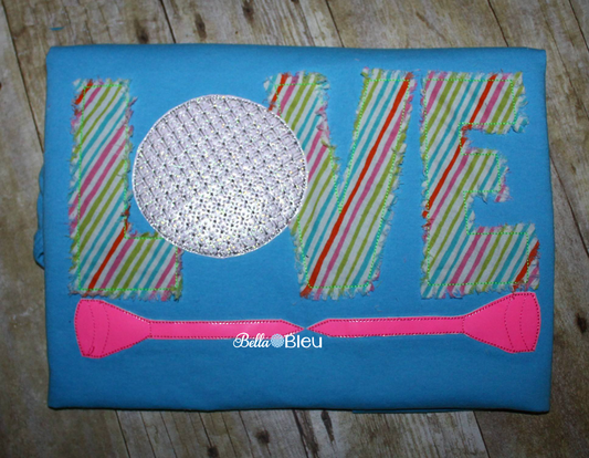 Raggy Love Golf Applique Machine Embroidery design