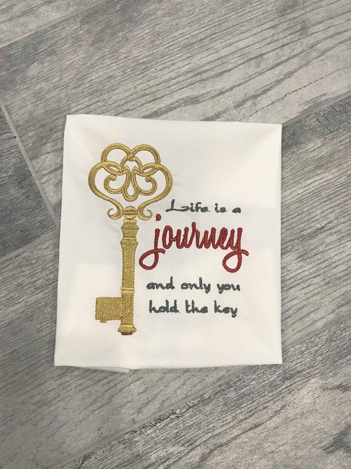 Life is a Journey Ornamental Key Saying