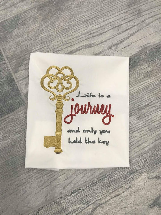 Life is a Journey Ornamental Key Saying