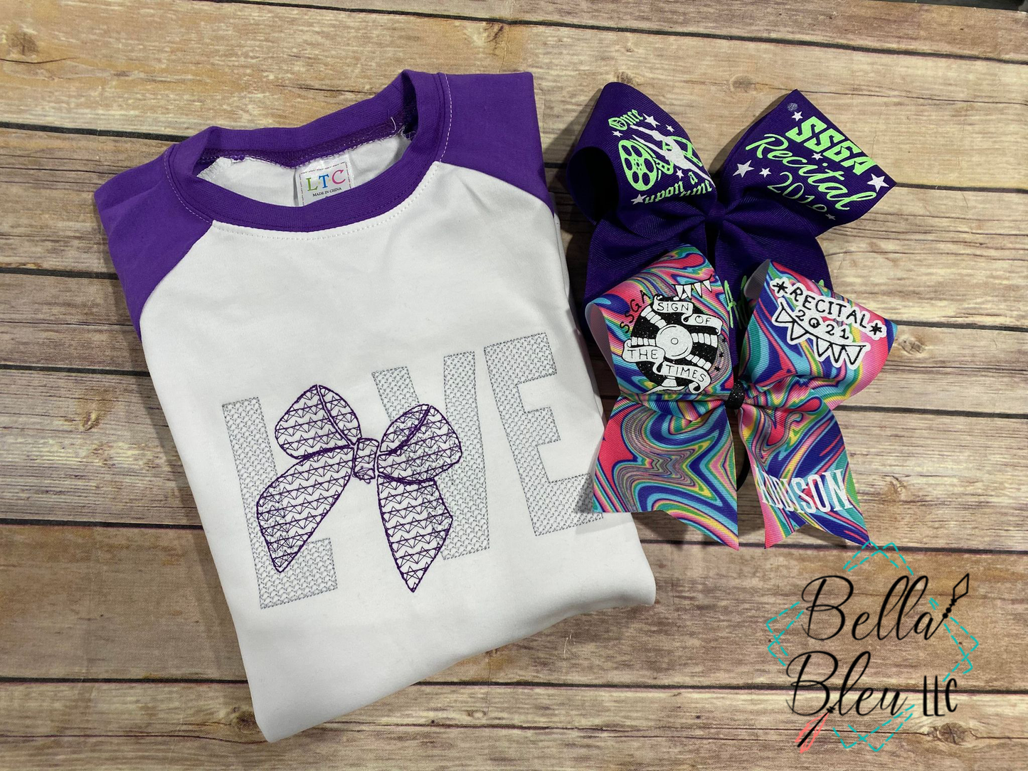 Love Cheer Bow Motif embroidery design
