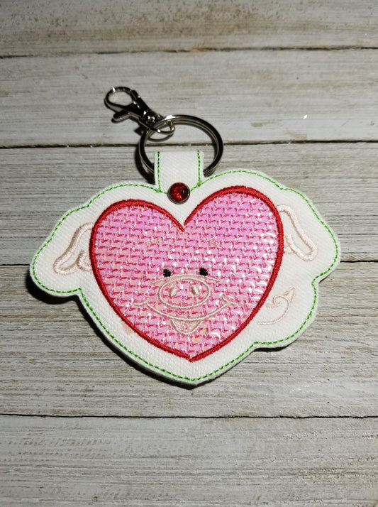 In the Hoop Piggy Sketchy Key Fob