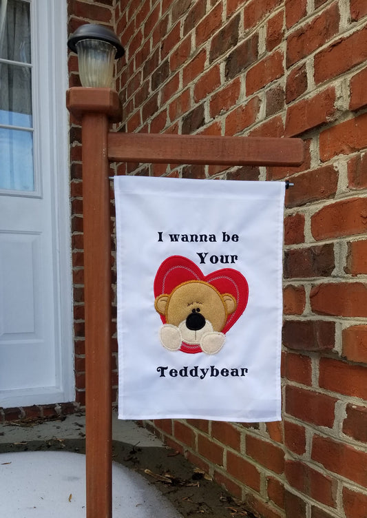 Valentines Teddy Bear with Heart Applique