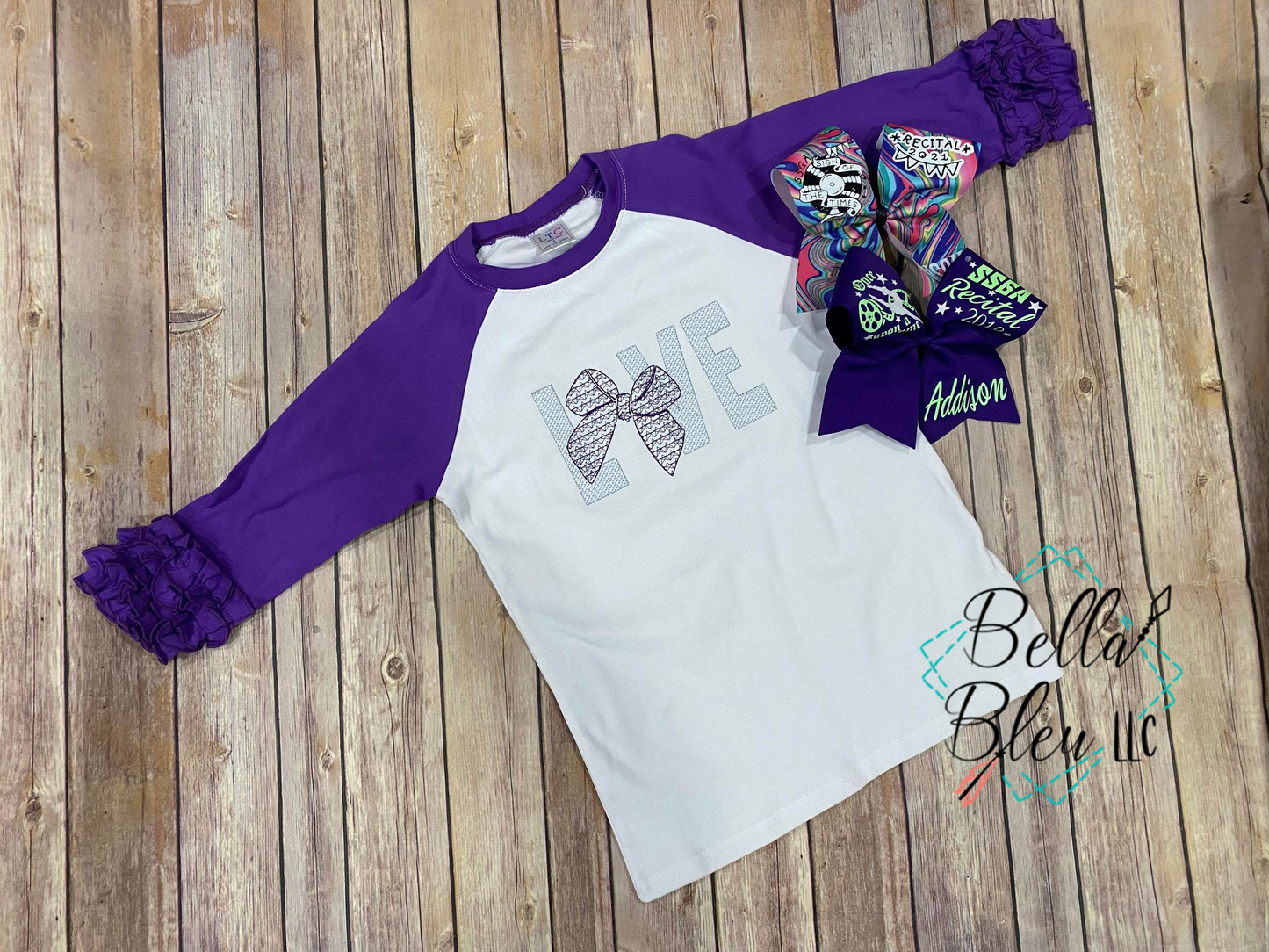 Love Cheer Bow Motif embroidery design