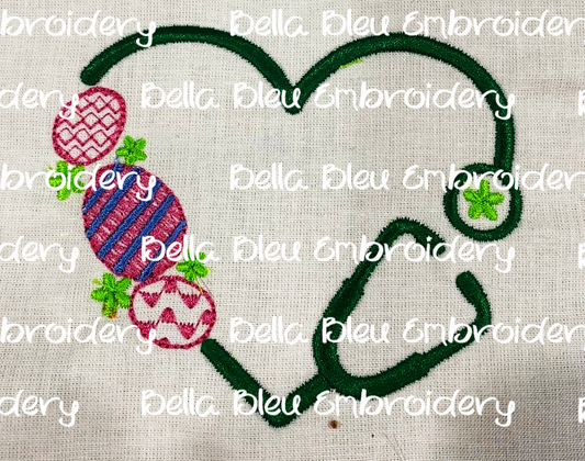 Monogram Easter Heart Stethoscope Frame