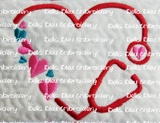 Monogram Valentines Stethoscope Frame