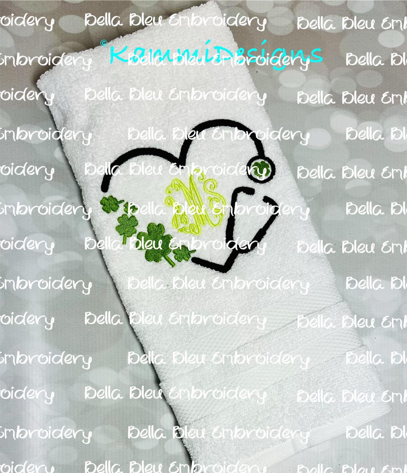 Monogram St. Patricks Heart Stethoscope Frame